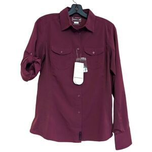 NWT Merrell Ophelia long‎ sleeve Opti Wick lightweight shirt - upf 30+ - Pinot